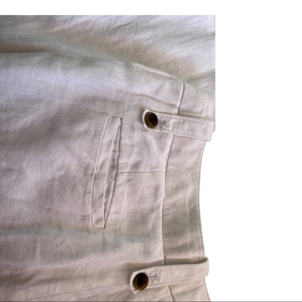 J crew  womens Linen hayden kickout crop pants white size 2 - Picture 5 of 10